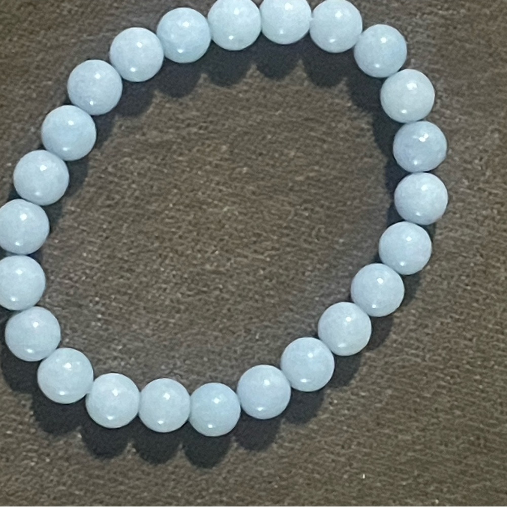 Blue Jadeite 8” Stretch Bracelet genuine gemstones